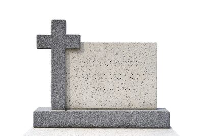 A single upright grave marker